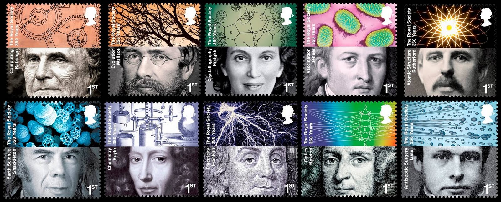 350 years of the Royal Society stamp set