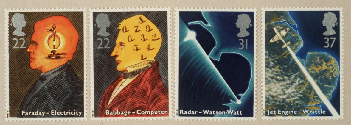 1991 Royal Mail stamp set: scientific achievement